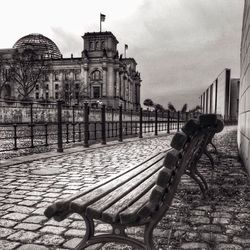 Built structures against the sky