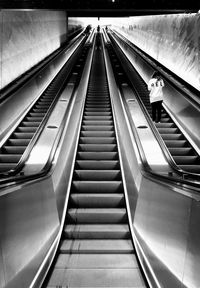 Low angle view of escalator