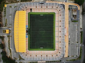 Aerial view of soccer stadium