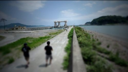 View of road against cloudy sky