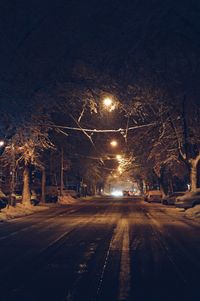 Empty road at night