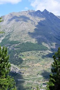 High angle view of landscape against sky