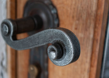 Close-up of metal door