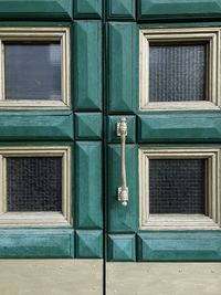 Green and golden retro style soviet architecture door