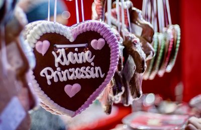 Close-up of heart shape cookies