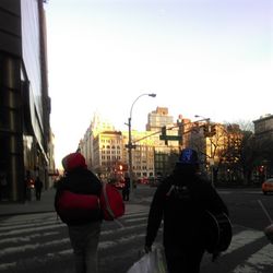 Person standing on city street