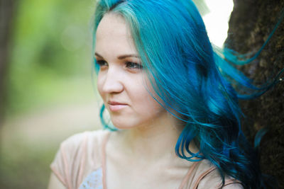 Close-up portrait of young woman