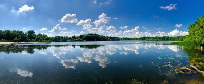 Panoramic view of lake against sky