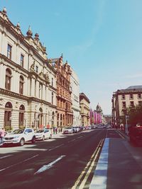 City street with buildings in background