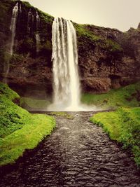 Scenic view of waterfall