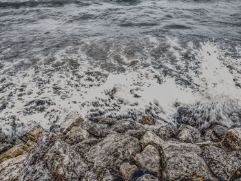 High angle view of beach