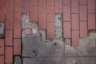 Full frame shot of red brick wall
