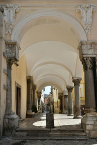 The portico of the cathedral of sant'agata dè goti, a village in the campania region of italy.