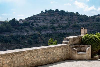 View of fort against cloudy sky