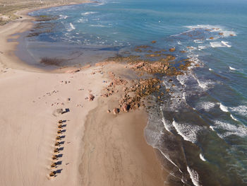 High angle view of beach