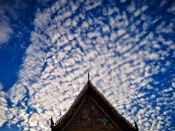 Low angle view of temple against building