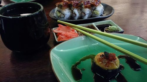 Close-up of served food