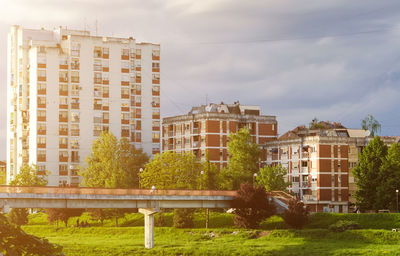 Low angle view of buildings against sky