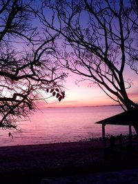 Scenic view of sea at sunset