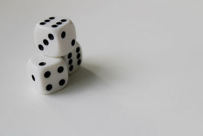 Dices on white background