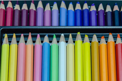 Close-up of colored pencils