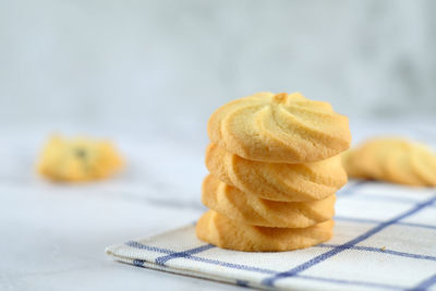 Close-up of cookies on table