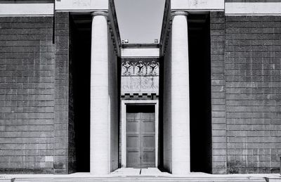 Closed door of building