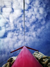 Low angle view of rope against sky