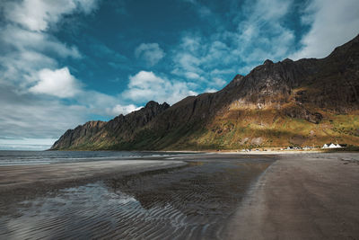 Scenic view of beach against sky