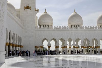 View of mosque in city