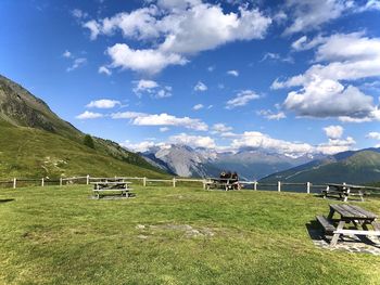 Scenic view of field against sky