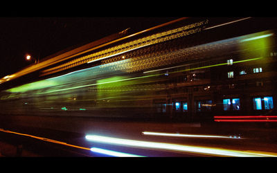 Light trails in city at night