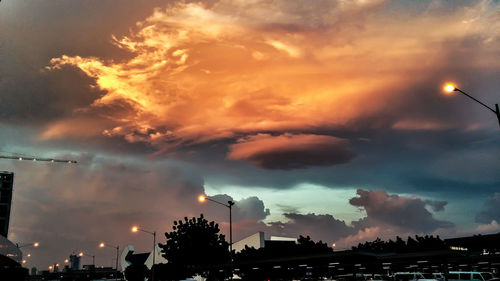 Low angle view of dramatic sky