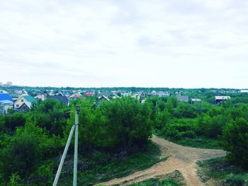 High angle view of landscape against sky