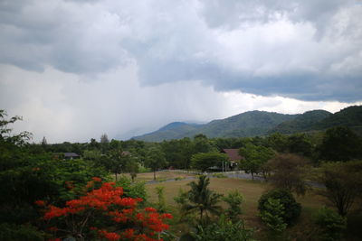 Scenic view of mountains against sky