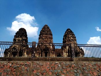 Low angle view of temple against sky