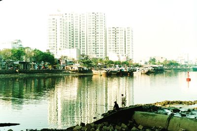 Reflection of built structures in water