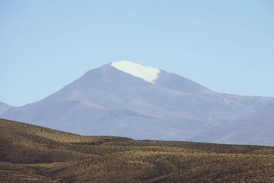 Scenic view of mountains against clear sky