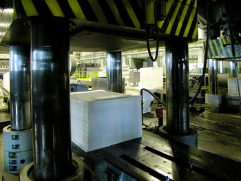 Close-up of machine part in factory