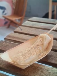 Close-up of bread on table