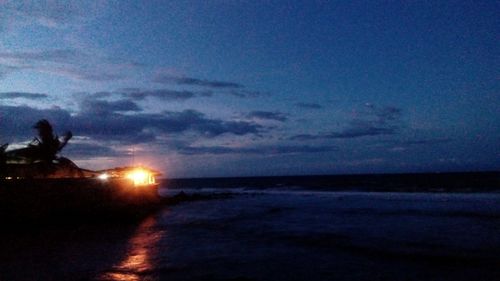 Scenic view of sea at sunset