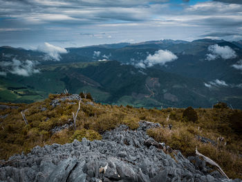 Scenic view of mountains against sky