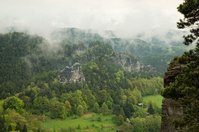 Bastei in the elbe sandstone mountains in the saxon switzerland in germany