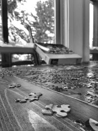 Empty benches in the dark