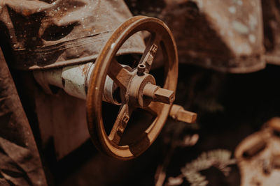 Close-up of rusty machine part