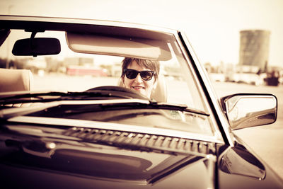 Close-up of man in sunglasses