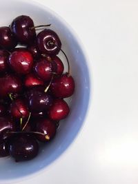 Close-up of cherries in bowl