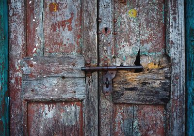 Full frame shot of rusty metal door