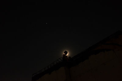 Low angle view of built structure against clear sky