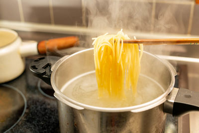 Close-up of food in kitchen